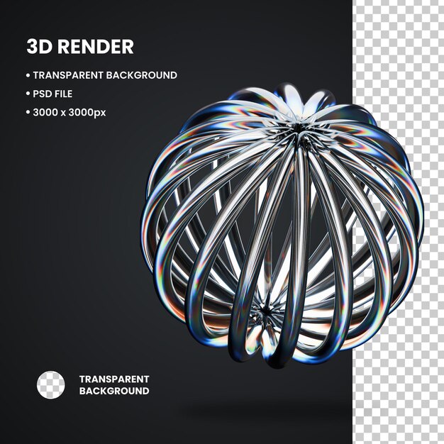 PSD 3d-иллюстрация круглая абстрактная форма