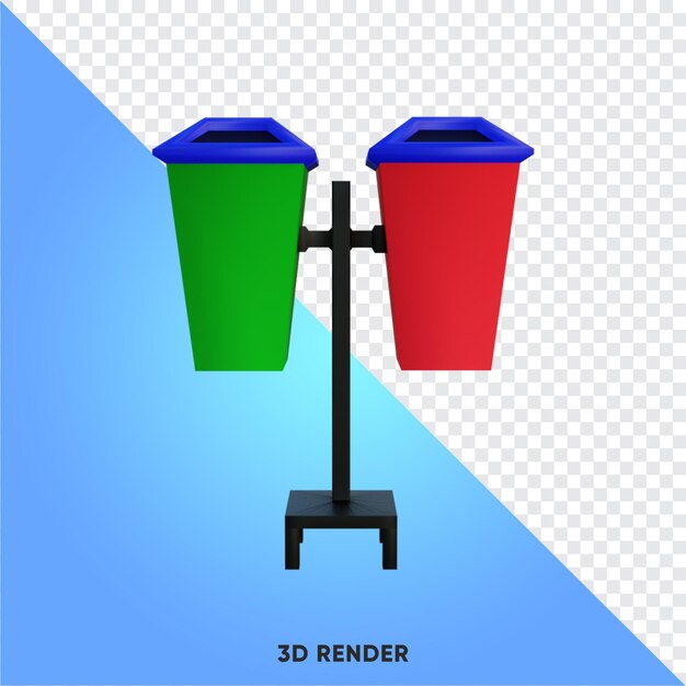 PSD 3d иллюстрация мусорное ведро