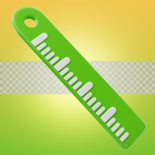 3d illustration ruler of back to school icon