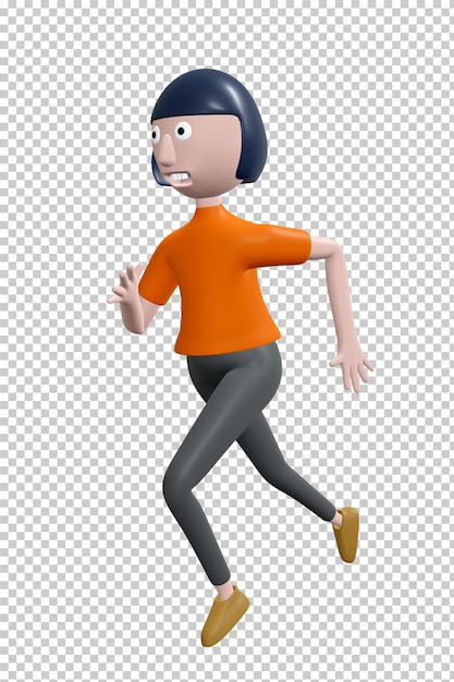 3d illustration running man