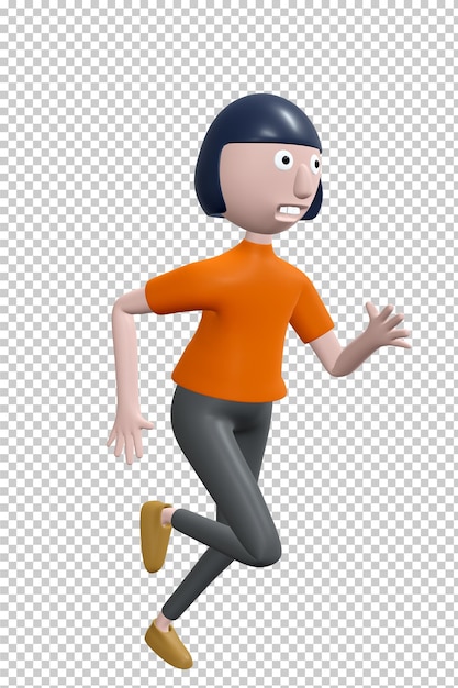 3D illustration running man