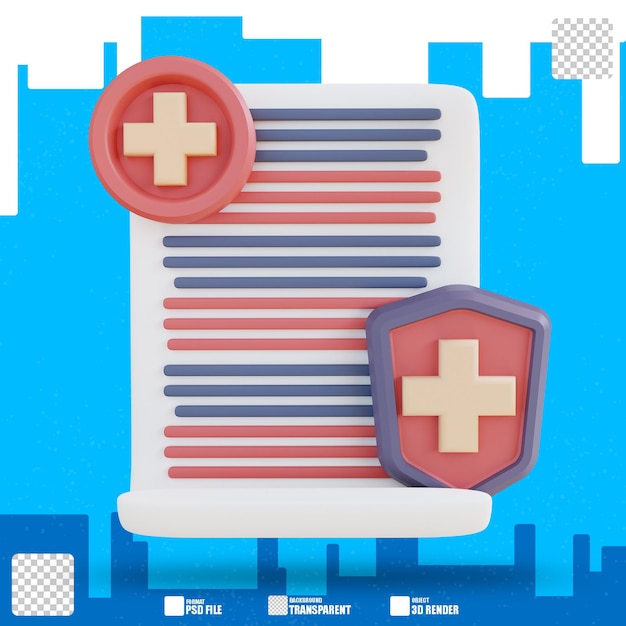 3d illustration of safe health document 2