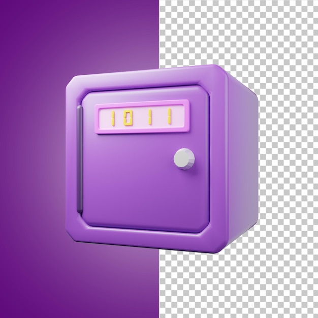 3d illustration of safedeposit box object icon