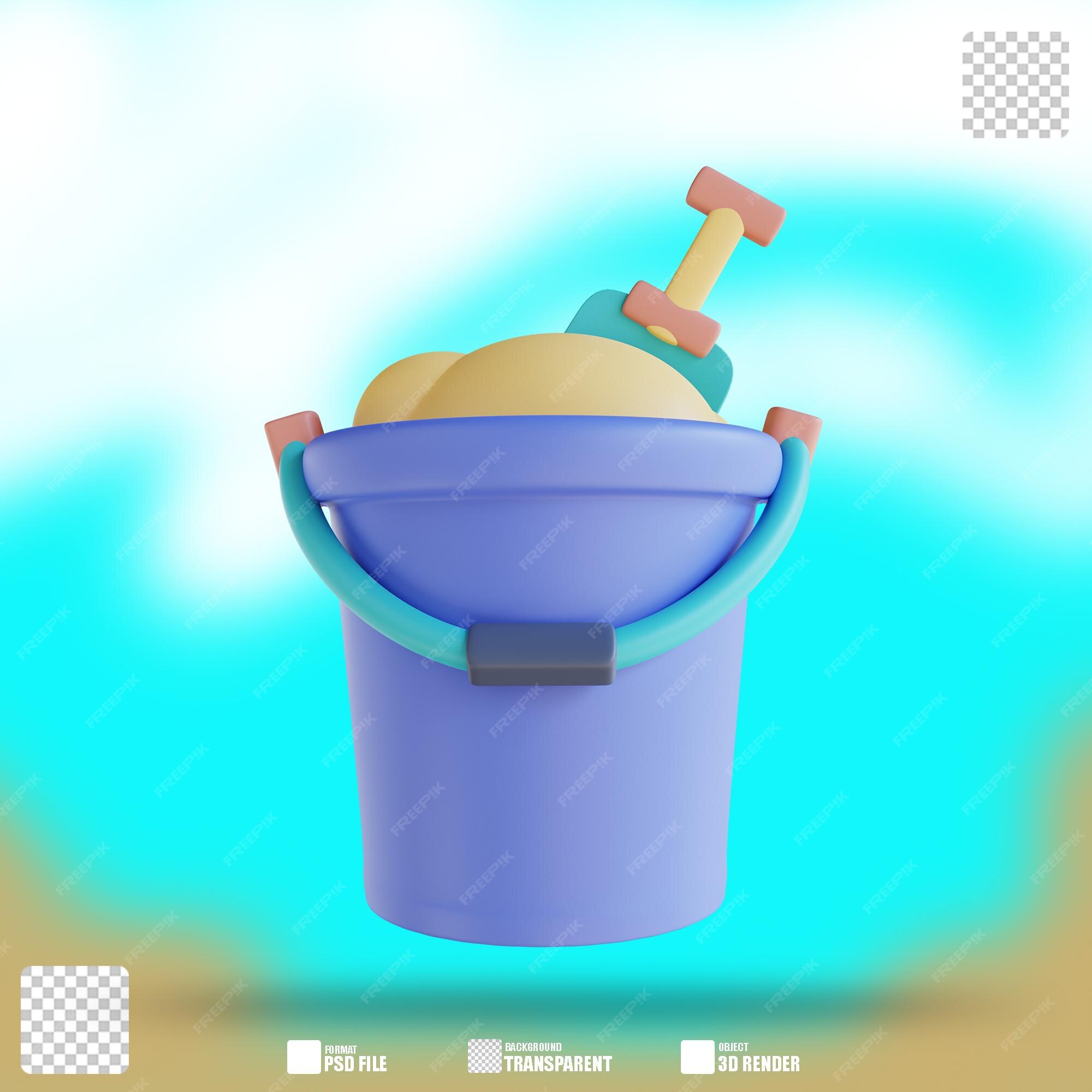 Premium PSD  Sand bucket in 3d rendered graphic