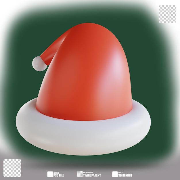 3d illustration santa claus hat