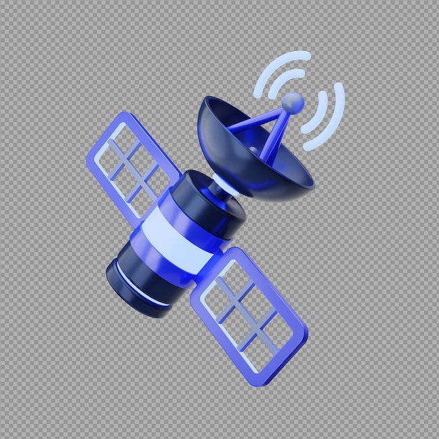 3d illustration of satellite wifi