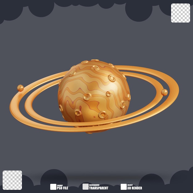 PSD 3d illustrazione di saturno 3