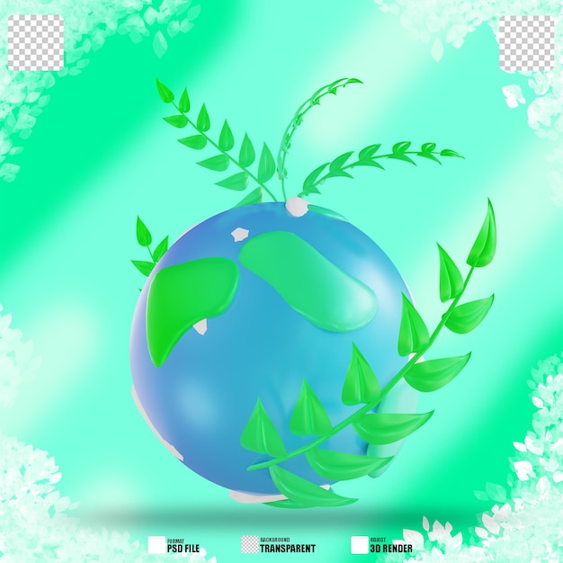 3D illustration save plants 2