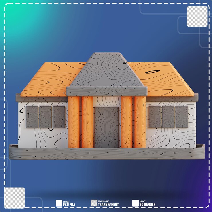 PSD 3d illustration of a school building 2
