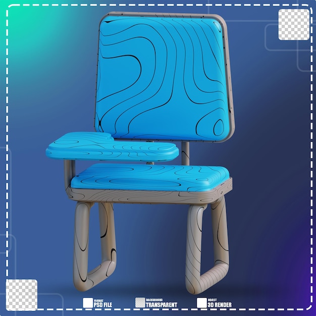 PSD 3d illustration of a school chair 2