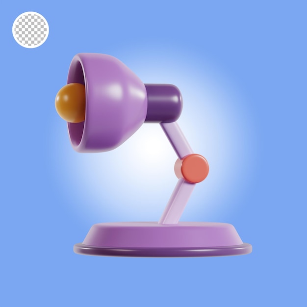 3d illustration of school learning lamp icon