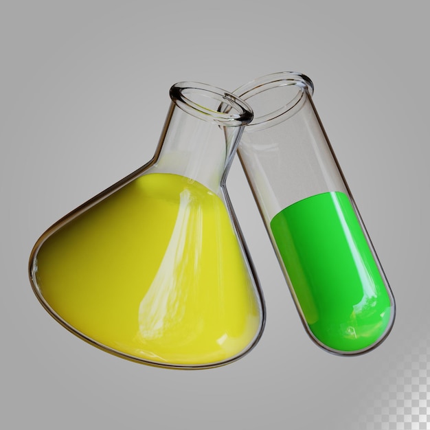 PSD 3d illustration science laboratory bottle