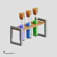 PSD 3d illustration of scientific test tube