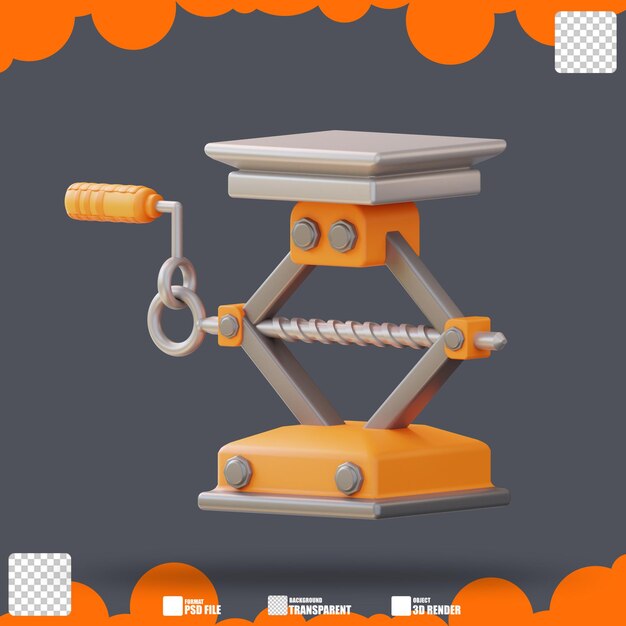 3d illustration screw jack 2