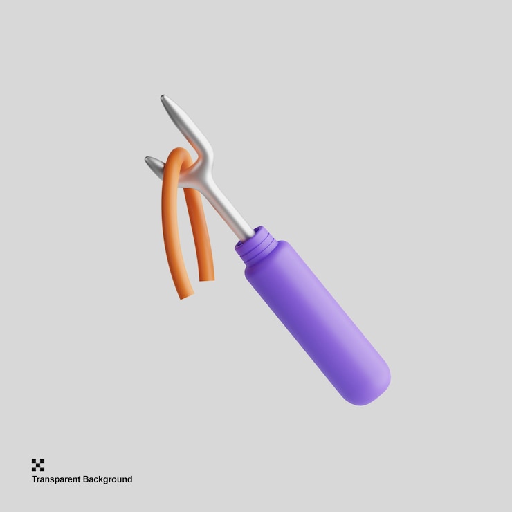 PSD 3d illustration of a seam ripper a tool for removing stitches and undoing seams