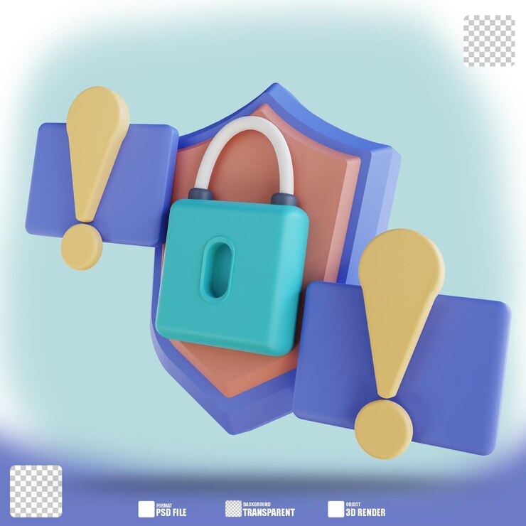PSD 3d 일러스트 보안 경보 2