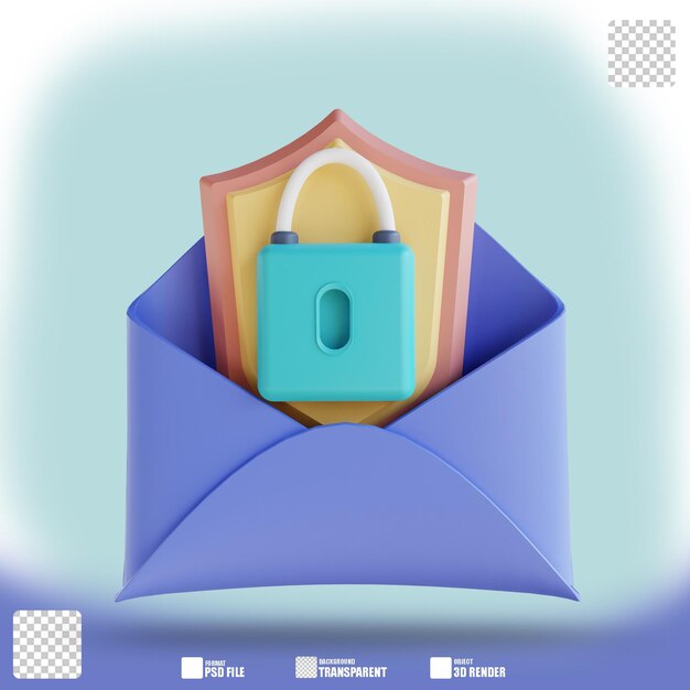 3d illustration security email