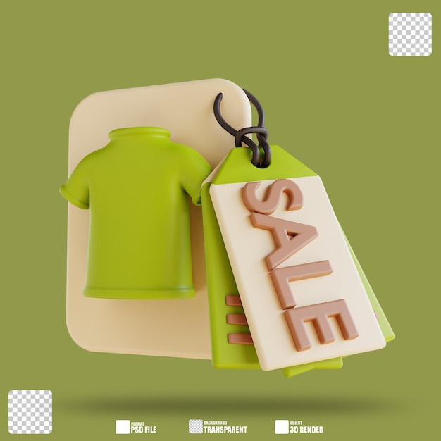 3D illustration sell clothes 3