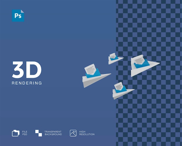 PSD 3d illustration send message