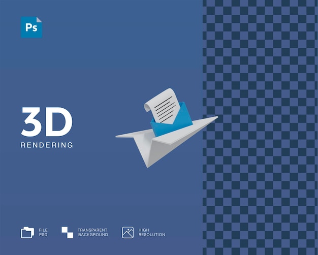 PSD 3d illustration send message