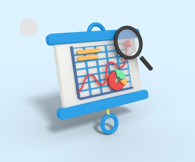 3d illustration of seo data search
