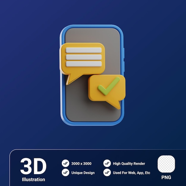 PSD 3d illustration seo optimization chat and done