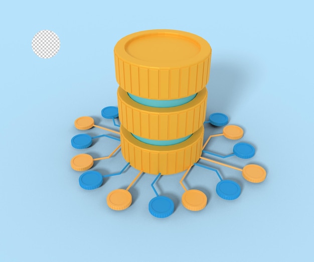 3d illustration of server network