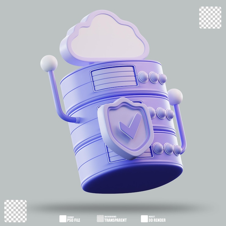 PSD 3d illustration server security 3