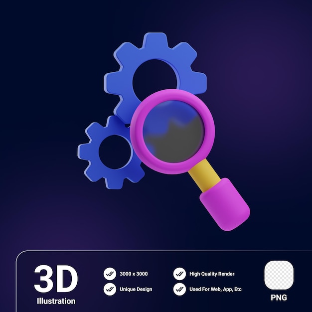 PSD Настройки 3d-иллюстрации ищут большие данные