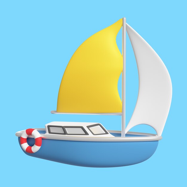 PSD 3d illustration of ship icon