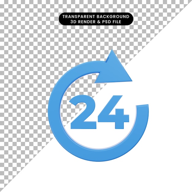 PSD 3d illustration of shipment icon in 3d render style 24 hour services