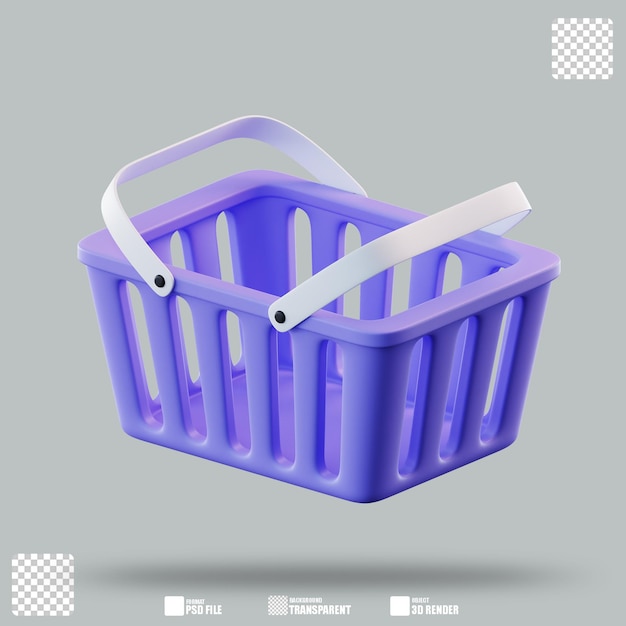 3D Illustration Shopping Basket 2