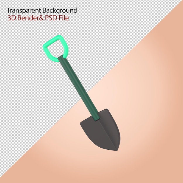 3d illustration of the shovel