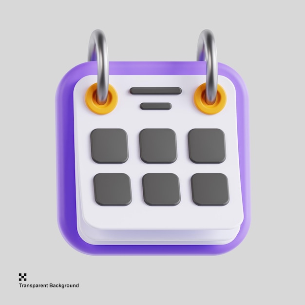 PSD 3d illustration showcasing a calendar emphasizing effective scheduling