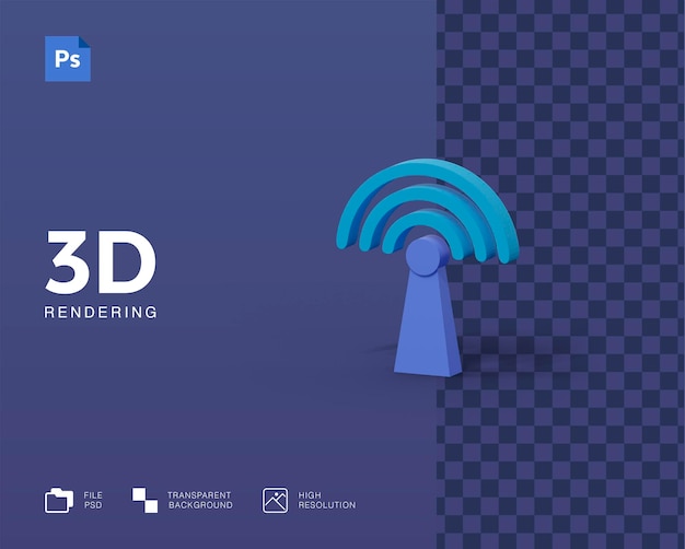 PSD 3d illustration signal icon