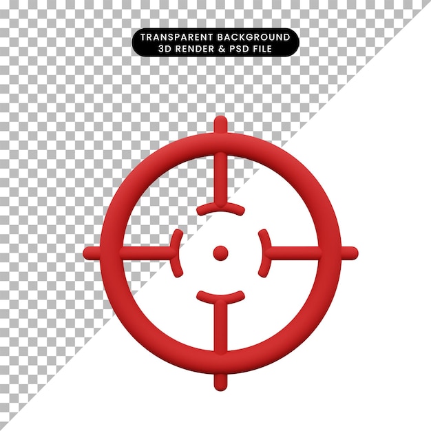 PSD 3d illustration simple icon aim target