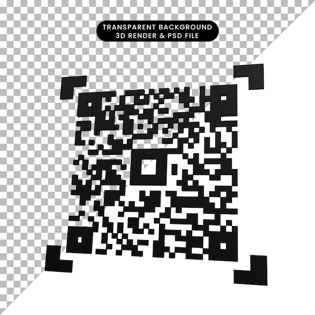 PSD 3d illustration of simple icon barcode