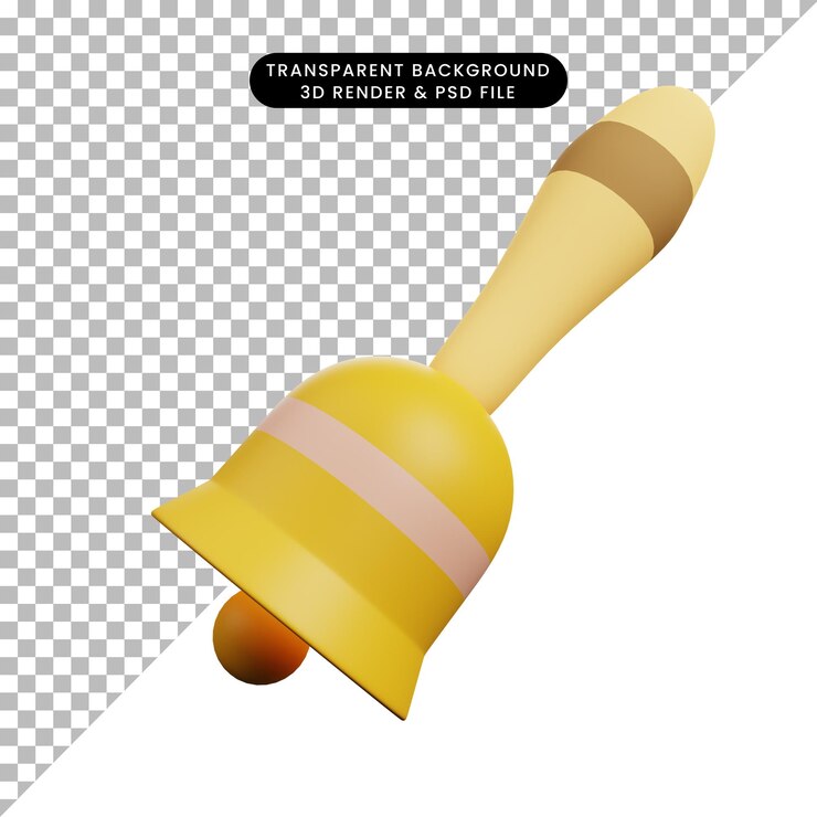PSD 3d иллюстрации простой значок колокольчик