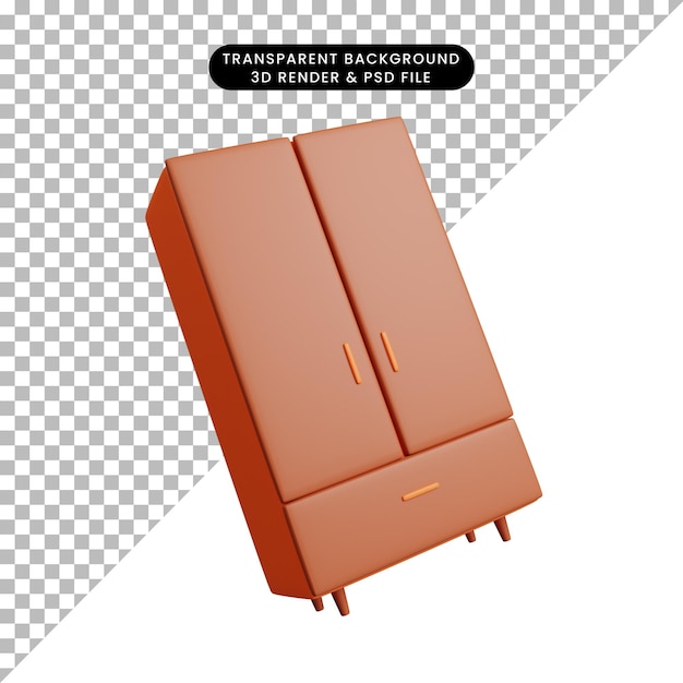 3d illustration of simple icon furniture