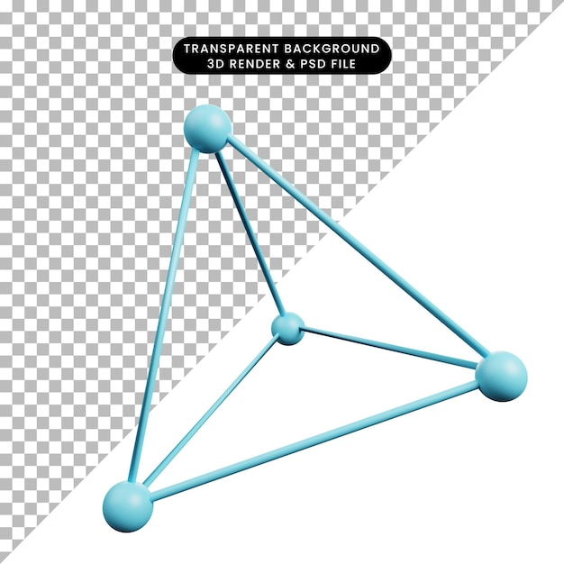 3d illustration of simple icon physic