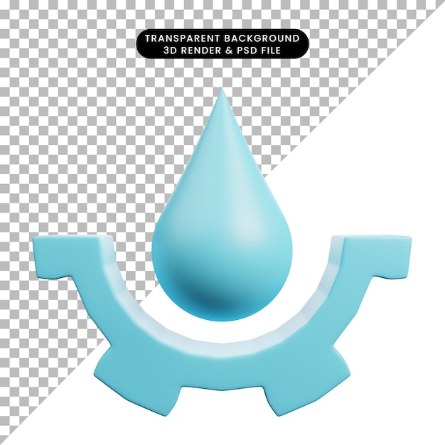 PSD 3d illustration of simple icon physic