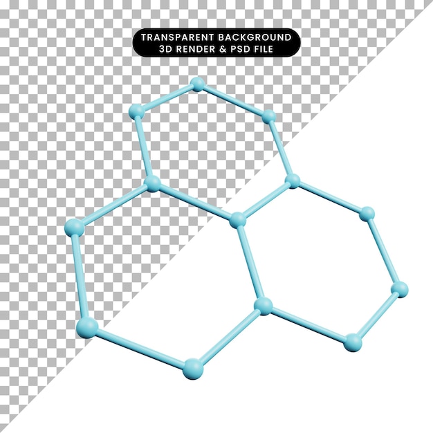 PSD 3d illustration of simple icon physic