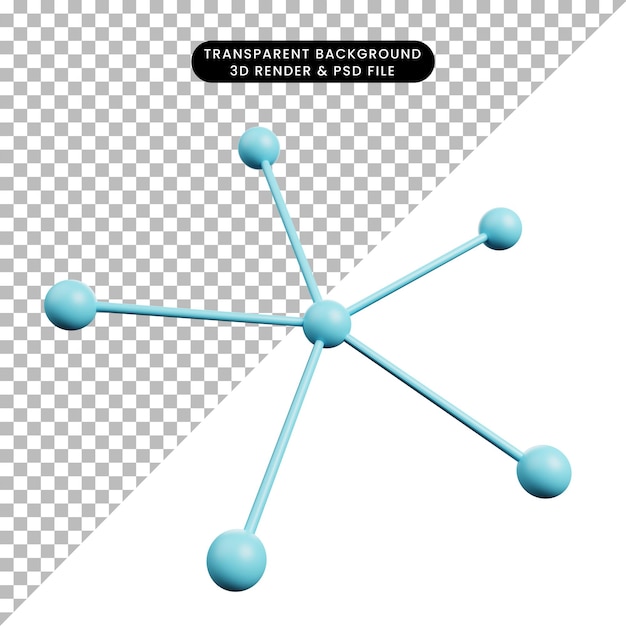 3d illustration of simple icon physic