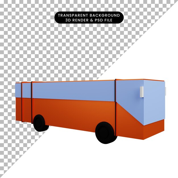 PSD 3d illustrazione semplice icona autobus di trasporto