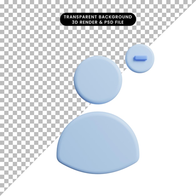 Illustrazione 3d semplice icona web essentials icona persone