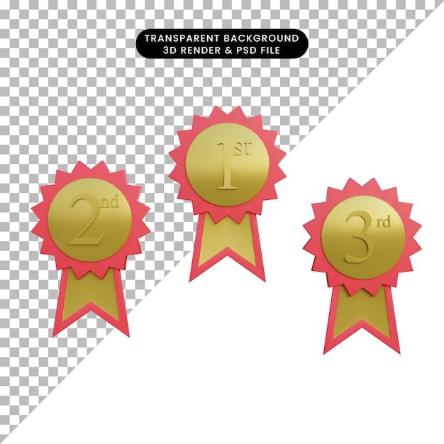 3d illustration simple object medals honor