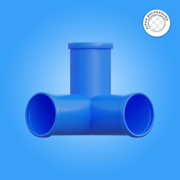 PSD 3d illustration simple object multiple connection pipe