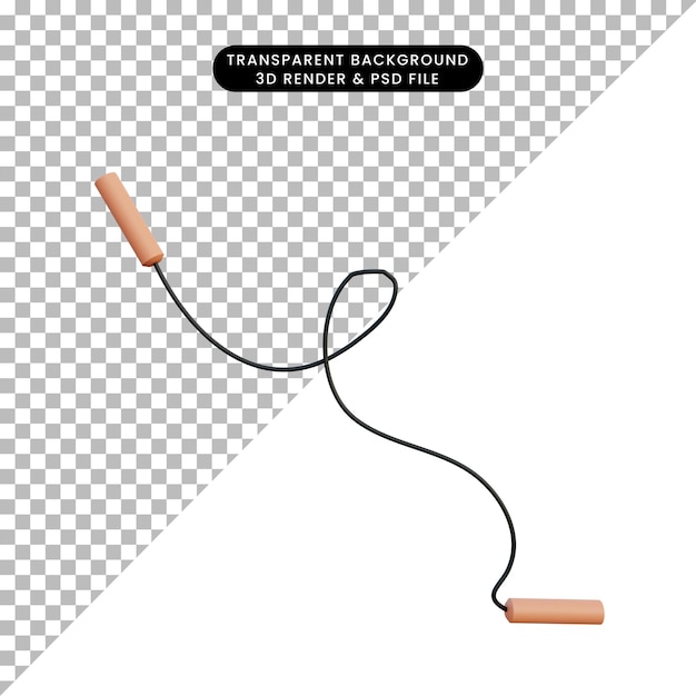 PSD 3d illustration simple object skipping rope