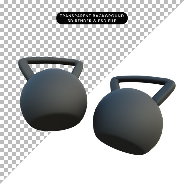 Illustrazione 3d semplice oggetto sport dumbell