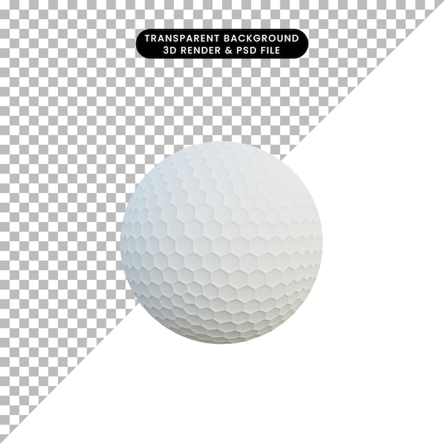 PSD 3d illustrazione semplice oggetto sport pallina da golf